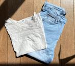 Jeans + shirt, maat 170-176, Meisje, H&M, Ophalen of Verzenden, Zo goed als nieuw