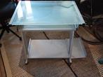 Laptop/computer bureau met glazen platen, Ophalen of Verzenden, Zo goed als nieuw, 70 tot 120 cm