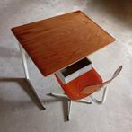 70s Schoolbankje Lade Schoolstoel Schooltafel Bureau Vintage, Kinderen en Baby's, Kinderkamer | Tafels en Stoelen, Ophalen, Gebruikt