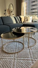 Salontafelset Valentina Goossens Wonen – Zwart met Goud, Huis en Inrichting, Tafels | Salontafels, Ophalen, Rond, 50 tot 100 cm