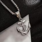 Zilverkleurige anker/zeeman/ hanger met ketting nieuw, Verzenden, Nieuw, Zilver, Overige materialen