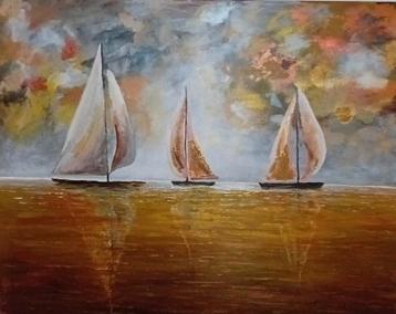 Schilderij: Zeilboten op Zee beschikbaar voor biedingen