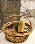 Brocante oud Frans rond rieten mandje, Antiek en Kunst, Ophalen of Verzenden
