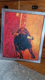 schilderij met Stier  als nieuw, Ophalen of Verzenden