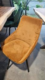 Velvet Okergeel/Lichtbruine Draaistoel Showmodel, Ophalen, Bruin, Zo goed als nieuw, Metaal