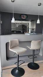 Set barkrukken modern grijs, Huis en Inrichting, Barkrukken, 2 krukken, Ophalen, Zo goed als nieuw, 60 tot 90 cm