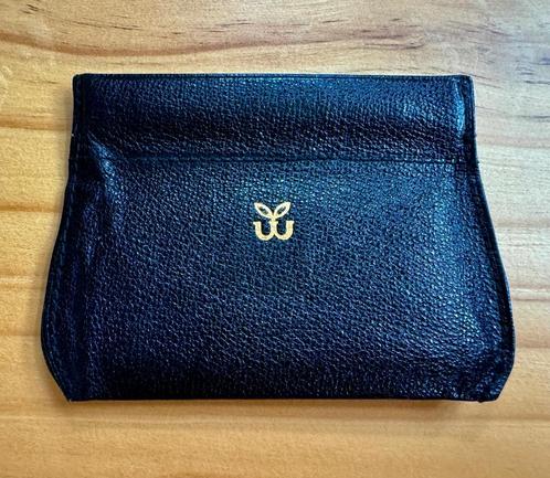 Antiek Portemonnee / Knip Wittchen - Zwart Leer, Sieraden, Tassen en Uiterlijk, Portemonnees, Zo goed als nieuw, Zwart, Leer, Ophalen of Verzenden