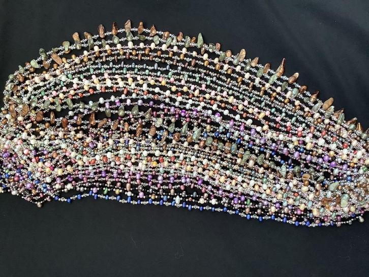 Zoetwater parels kettingen ketting snoeren parelketting, Sieraden, Tassen en Uiterlijk, Kettingen, Zo goed als nieuw, Steen of Mineraal