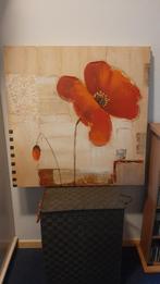 Klaproos Tweeluik Olieverf Schilderij 80x80cm, Antiek en Kunst, Ophalen