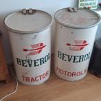 2 Beverol blikken vaten tractor & motorolie, Ophalen, Reclamebord
