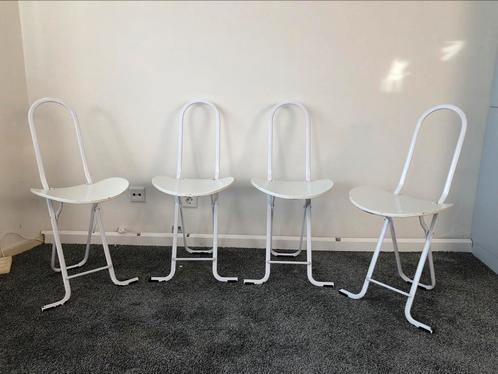 4x Vintage design stoelen Dafne Gastone Rinaldi, Huis en Inrichting, Stoelen, Zo goed als nieuw, Vier, Hout, Wit, Ophalen