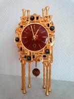 bronze vergulde stijl zuiver brutalisme klok, Ophalen of Verzenden