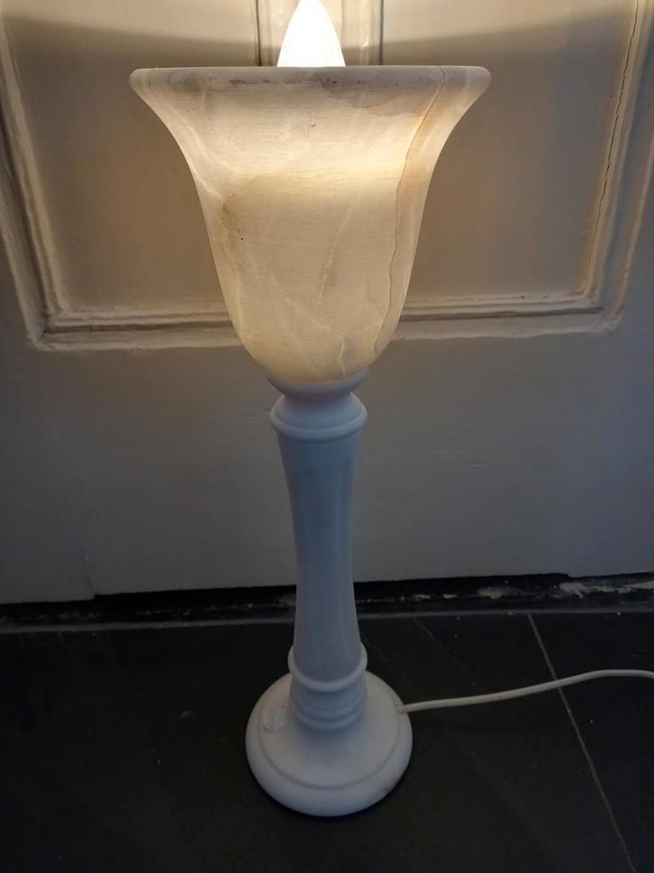 Marmeren kelk lamp Hoogte ca 44cm, Antiek en Kunst, Curiosa en Brocante, Ophalen of Verzenden