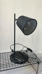 Zwarte Tafellamp – Moderne marmeren stijl voet, Ophalen of Verzenden, Zo goed als nieuw, Minder dan 50 cm