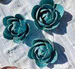Blauwe Keramieken Lelie Bloemen - Set van 3, Ophalen of Verzenden, Zo goed als nieuw