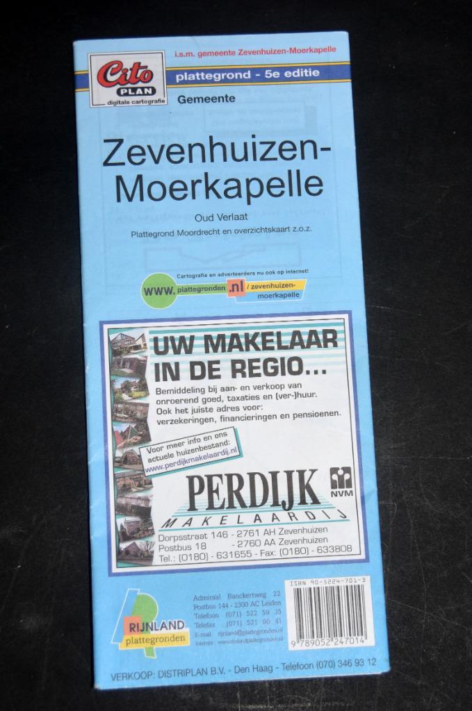 Plattegrond Zevenhuizen Moerkapelle Moordrecht Gouderak cito, Boeken, Atlassen en Landkaarten, Landkaart, Ophalen of Verzenden
