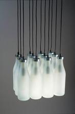 Organelle Melkflessen Hanglamp, Huis en Inrichting, Lampen | Hanglampen, Ophalen, Gebruikt, Glas, 75 cm of meer
