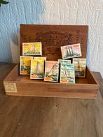 9 Vintage Lucifer Doosjes Scheepsmotieven, Ophalen of Verzenden, Gebruikt