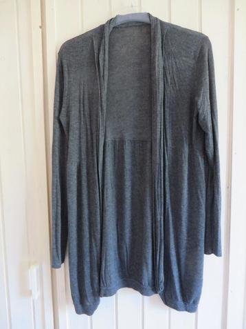 Donker grijs basic langer vest vestje 36 S H&M stijl