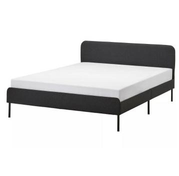 Ikea Slattum bedframe 140cm zwart leerlook - afbeelding 2