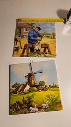 Twee Vintage Tegeltjes Hollandse Tafereeltjes, Ophalen of Verzenden