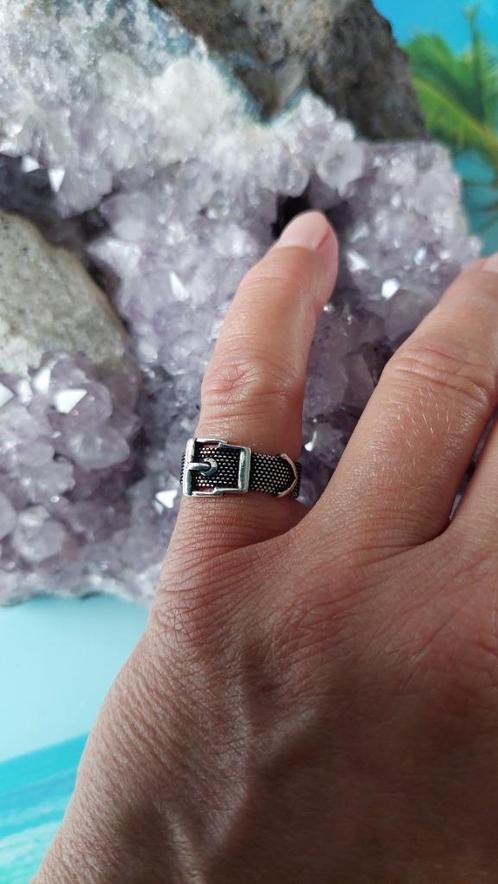 r. 2x open zilverkleurige ring 'RIEM' (16mm), Sieraden, Tassen en Uiterlijk, Ringen, Nieuw, Dame of Heer, Kleiner dan 17, Zilver