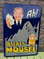 Emaillebord bières Mousel Luxembourg (emaillerie Belge), Ophalen of Verzenden, Nieuw, Reclamebord, Plaat of Schild, Overige merken