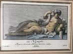 Mattijs Pool, hand ingekleurde ets/gravure "Een Nimf" 1727, Ophalen of Verzenden