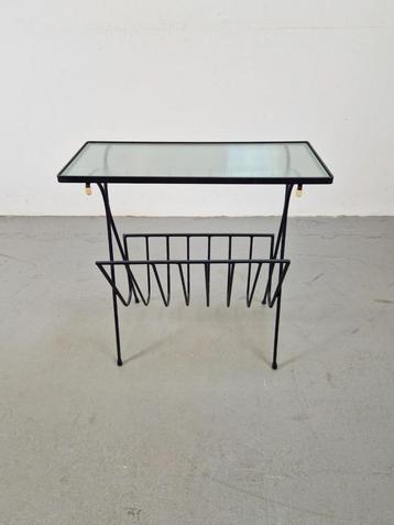 Vintage Bijzettafel Metaal glas Lectuurrek Pilastro '60 beschikbaar voor biedingen