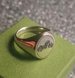 Zilveren Zegelring  motorfiets, Nieuw, Ophalen of Verzenden, Dame of Heer, Zilver