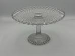 Glazen taartplateau met voet, Huis en Inrichting, Keuken | Servies, Glas of Glazen, Ophalen of Verzenden, Overige stijlen, Glas