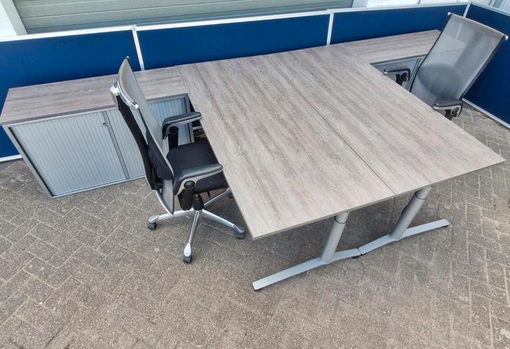 Steelcase bureau met nieuw blad naar keuze 180x80 / 200x100, Huis en Inrichting, Bureaus, Zo goed als nieuw, Bureau, In hoogte verstelbaar