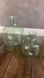 Groene Glazen Vazen Set, Ophalen, Minder dan 50 cm, Groen, Glas