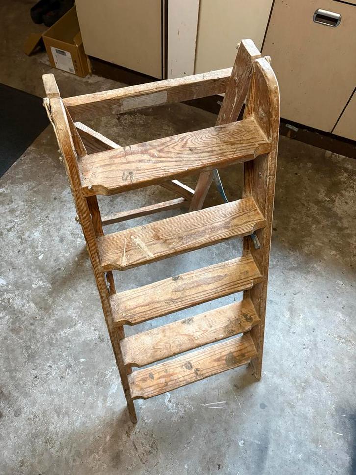 Authentieke Houten Schilderstrap - 1 Meter, Doe-het-zelf en Verbouw, Ladders en Trappen, Gebruikt, Trap, Minder dan 2 meter, Ophalen