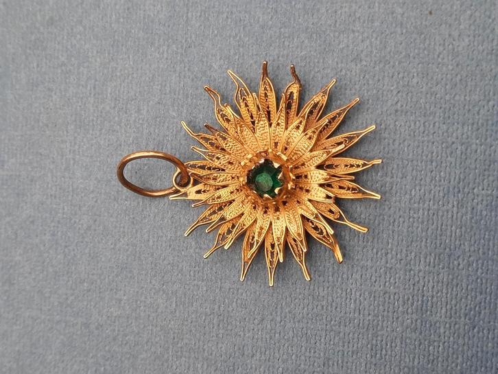 Antiek 14 kt gouden hanger., Sieraden, Tassen en Uiterlijk, Kettinghangers, Goud, Goud, Overige voorstellingen, Ophalen of Verzenden