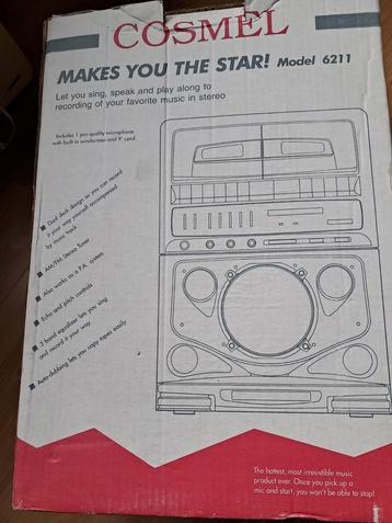 Cosmel karaoke set met dubbel cassettedeck  beschikbaar voor biedingen
