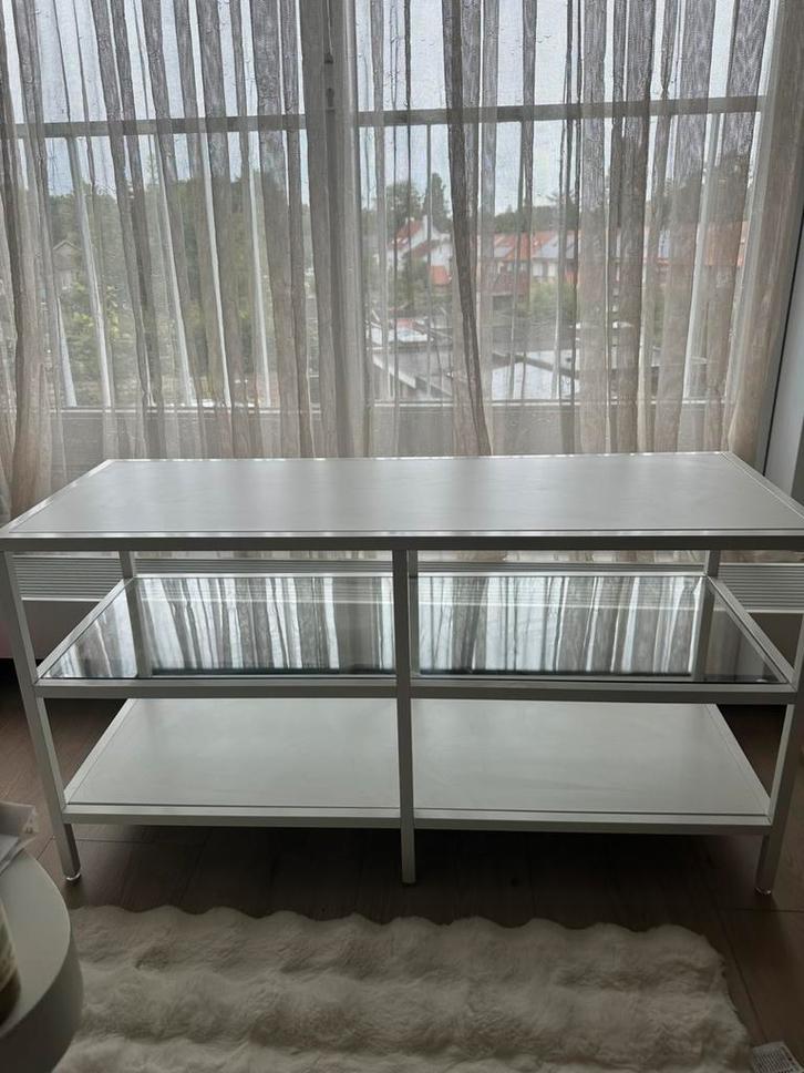 Tv meubel kast sofa wit 100x36x53 cm glas zo goed als nieuw, Huis en Inrichting, Kasten | Stellingkasten, Zo goed als nieuw, Ophalen of Verzenden