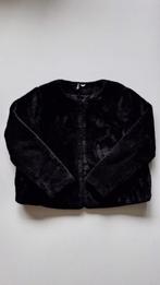 Zwarte faux fur jas kort - H&M - Maat L - nep bont, H&M, Zwart, Maat 42/44 (L), Ophalen of Verzenden