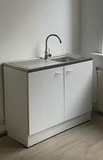 Keukenblokje 120x50met kraan en koppelingen afvoerbuizen, Gebruikt, 100 tot 150 cm, Ophalen of Verzenden, 25 tot 50 cm