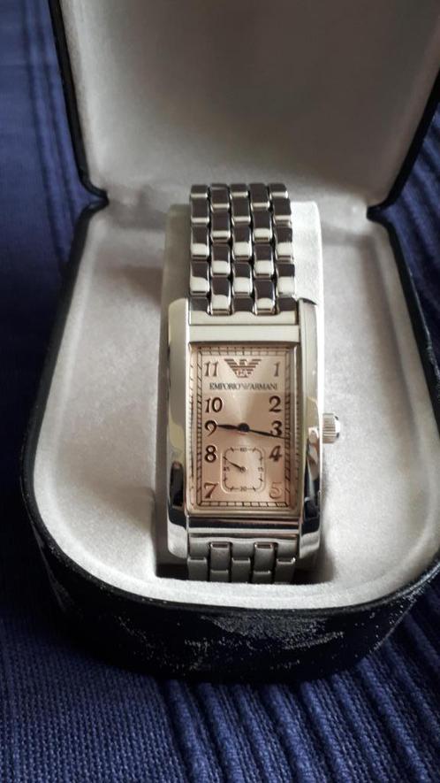 Emporio Armani, Sieraden, Tassen en Uiterlijk, Horloges | Heren, Zo goed als nieuw, Polshorloge, Overige merken, Staal, Staal