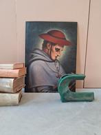 Schilderij Jan Theuns monnik heilige paneel antieke, Ophalen of Verzenden