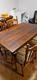 Eetkamertafel met 4 stoelen., Ophalen, Gebruikt, Rechthoekig, 50 tot 100 cm