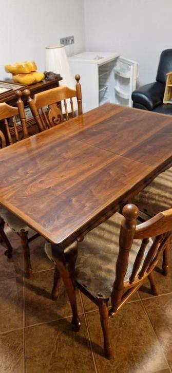 Eetkamertafel met 4 stoelen., Huis en Inrichting, Tafels | Eettafels, Gebruikt, 50 tot 100 cm, Rechthoekig, Ophalen