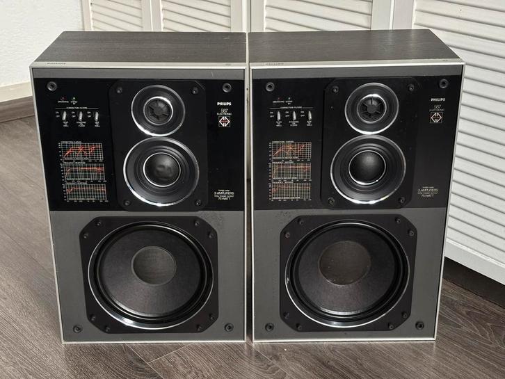 Philips 22AH587 "Black Tulip" Motional Feedback Boxen, Audio, Tv en Foto, Luidsprekers, Refurbished, Front, Rear of Stereo speakers