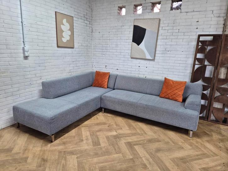 Hoekbank | Montel | Grijs, Huis en Inrichting, Banken | Bankstellen, Zo goed als nieuw, Stof, Ophalen of Verzenden