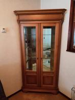 houten vitrinekast, Huis en Inrichting, Kasten | Vitrinekasten, Ophalen, Glas, Klassiek, Gebruikt