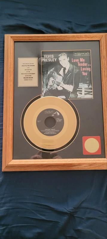 Elvis Presley - Love Me Tender Gouden Plaat Ingelijst beschikbaar voor biedingen