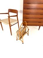 Vintage rotan & bamboe tijdschriftenrek ‘60, Huis en Inrichting, Woonaccessoires | Krantenbakken en Lectuurbakken, Ophalen of Verzenden