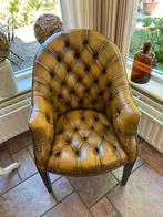 Leren stoel Chesterfield, Huis en Inrichting, Fauteuils, Ophalen of Verzenden, Zo goed als nieuw, 75 tot 100 cm