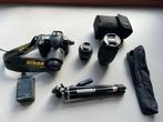 Nikon D50 spiegelreflex complete set met 3 lenzen, statief, Gebruikt, Spiegelreflex, Ophalen of Verzenden, Nikon